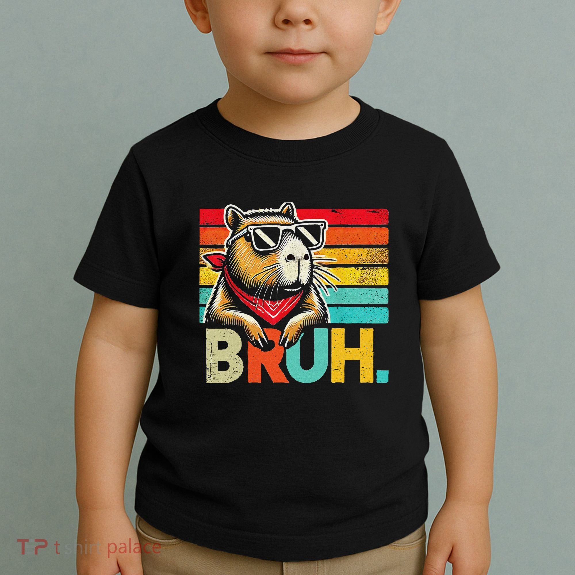 Capybara Bruh Funny Graphic Funny Capybara Toddler T-Shirt