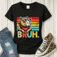 Capybara Bruh Funny Graphic Funny Capybara Women's T-Shirt thumb 3