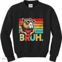 Capybara Bruh Funny Graphic Funny Capybara Kids Sweatshirt thumb 0