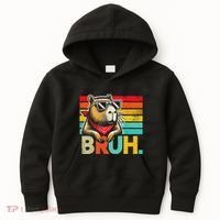 Capybara Bruh Funny Graphic Funny Capybara Kids Hoodie thumb 0
