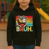 Capybara Bruh Funny Graphic Funny Capybara Kids Hoodie thumb 3