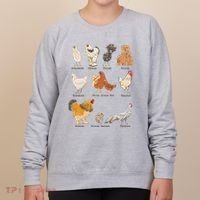 Chicken Breeds Farm Animals Day Support Local Farmer Women's Sweatshirt thumb 0
