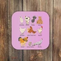 Chicken Breeds Farm Animals Day Support Local Farmer Coaster thumb 0
