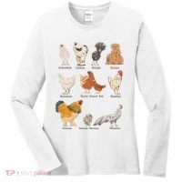 Chicken Breeds Farm Animals Day Support Local Farmer Women's Long Sleeve Shirt thumb 0