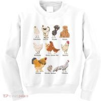 Chicken Breeds Farm Animals Day Support Local Farmer Kids Sweatshirt thumb 0