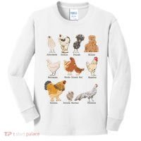 Chicken Breeds Farm Animals Day Support Local Farmer Kids Long Sleeve Shirt thumb 0