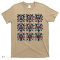 Cute Boho Floral Grid Stylized Flower Graphic T-Shirt thumb 0