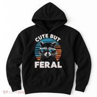 Cute But Feral Raccoon In Sunglasses Hoodie thumb 0