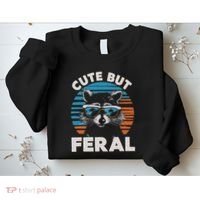 Cute But Feral Raccoon In Sunglasses Sweatshirt thumb 2