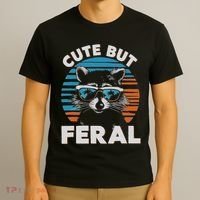 Cute But Feral Raccoon In Sunglasses T-Shirt thumb 3
