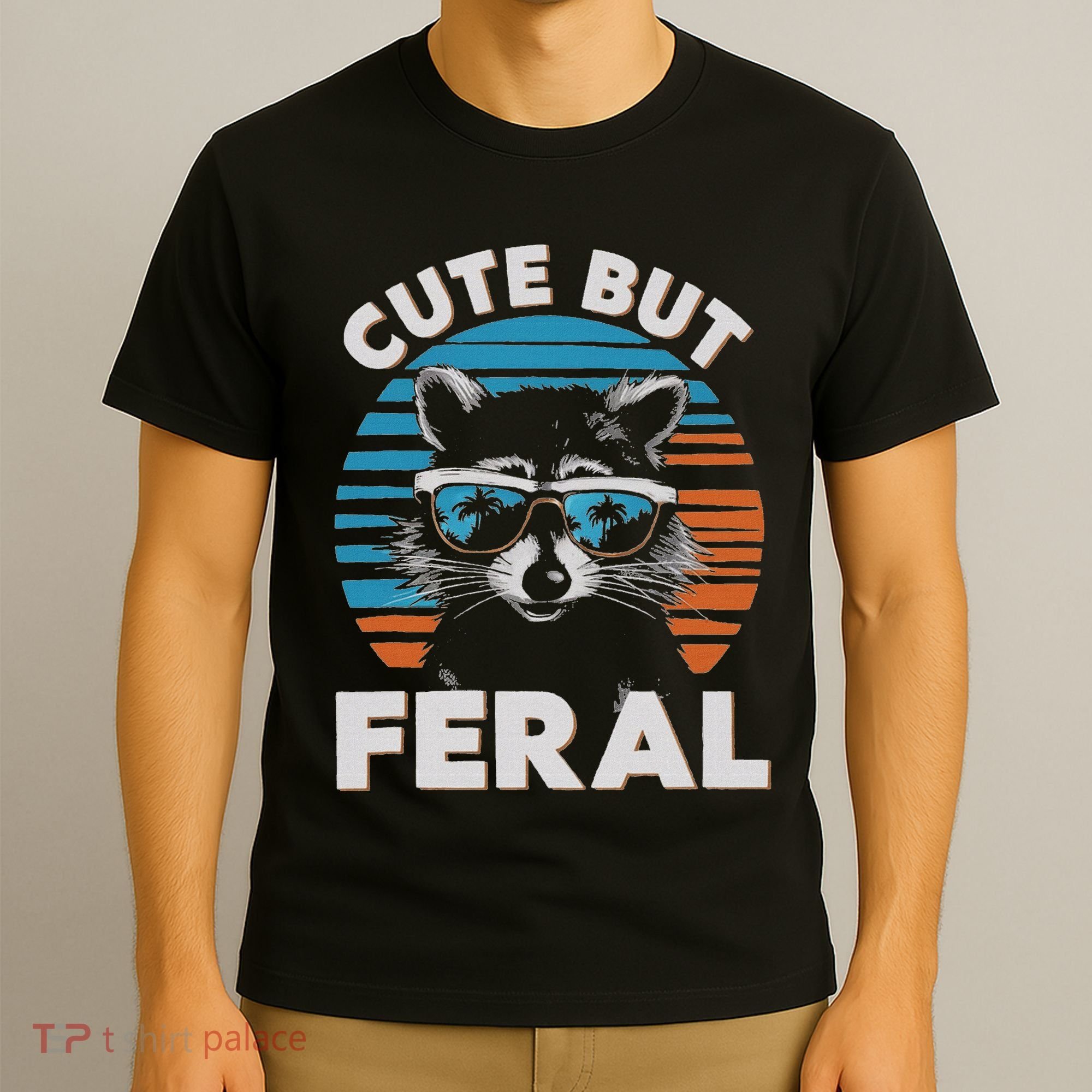Cute But Feral Raccoon In Sunglasses T-Shirt