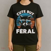 Cute But Feral Raccoon In Sunglasses T-Shirt thumb 4