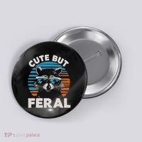 Cute But Feral Raccoon In Sunglasses Button thumb 0