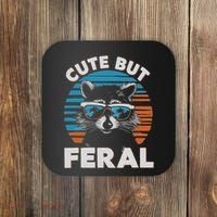 Cute But Feral Raccoon In Sunglasses Coaster thumb 0