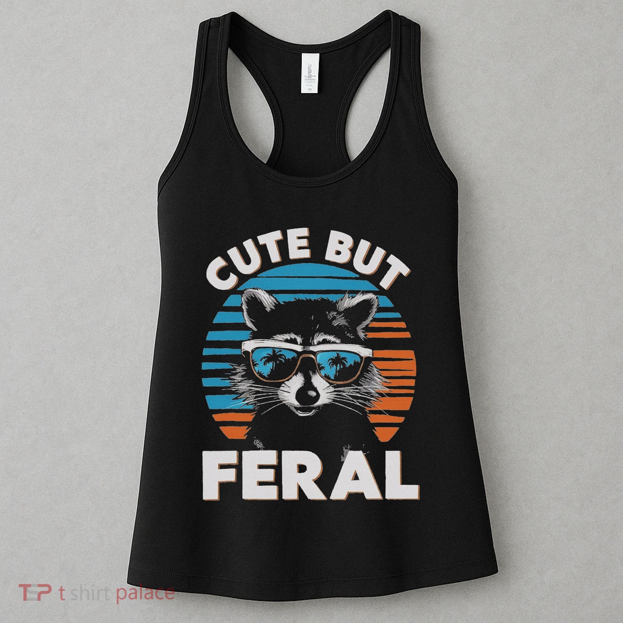Cute But Feral Raccoon In Sunglasses Women's Tank Top
