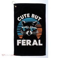 Cute But Feral Raccoon In Sunglasses Golf Towel thumb 0