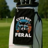 Cute But Feral Raccoon In Sunglasses Golf Towel thumb 2
