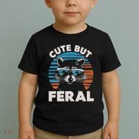 Cute But Feral Raccoon In Sunglasses Toddler T-Shirt thumb 2