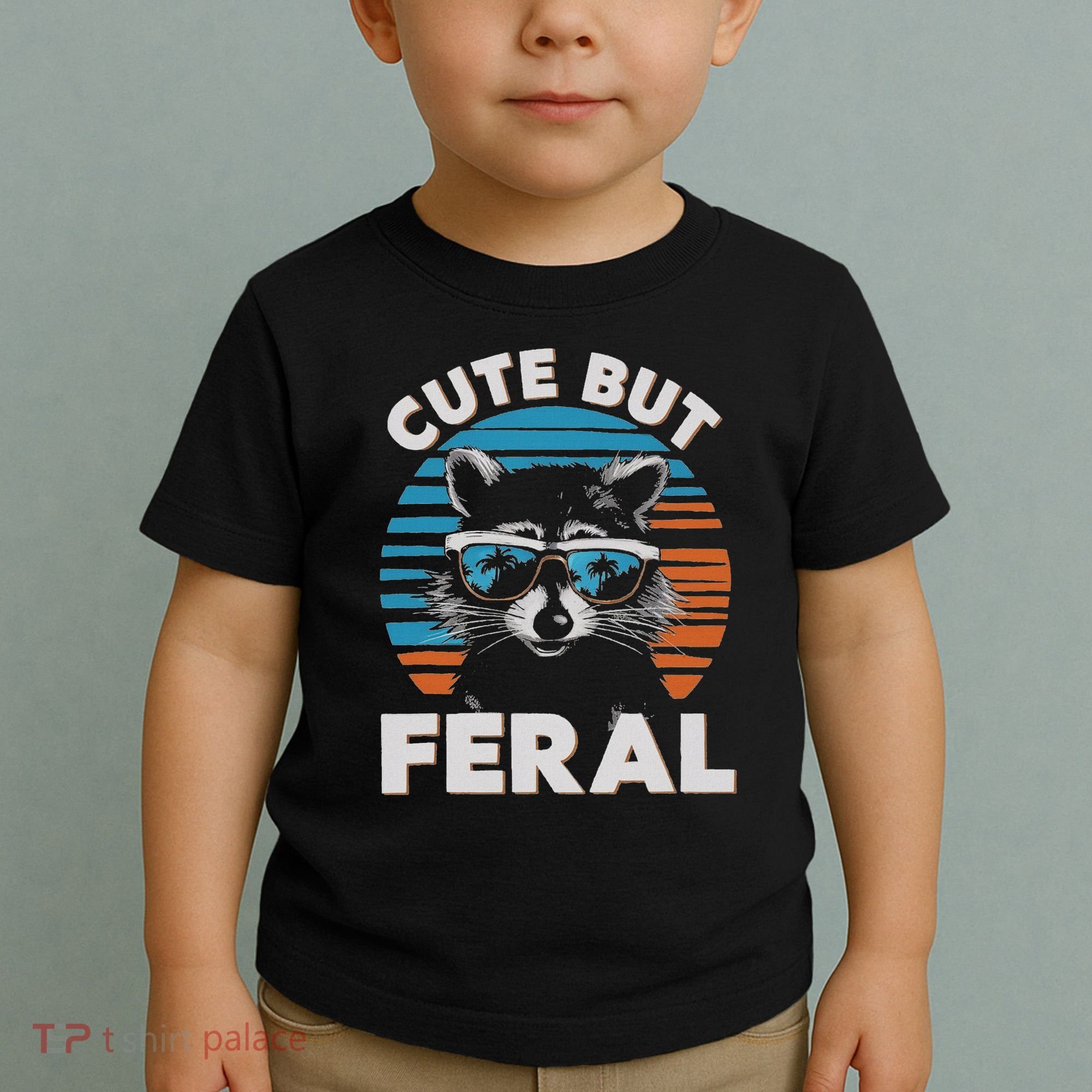 Cute But Feral Raccoon In Sunglasses Toddler T-Shirt