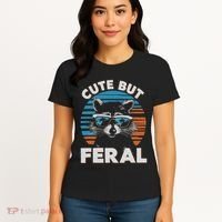 Cute But Feral Raccoon In Sunglasses Women's T-Shirt thumb 4