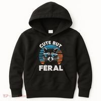 Cute But Feral Raccoon In Sunglasses Kids Hoodie thumb 0