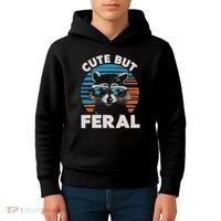 Cute But Feral Raccoon In Sunglasses Kids Hoodie thumb 4
