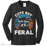 Cute But Feral Raccoon In Sunglasses Kids Long Sleeve Shirt thumb 0