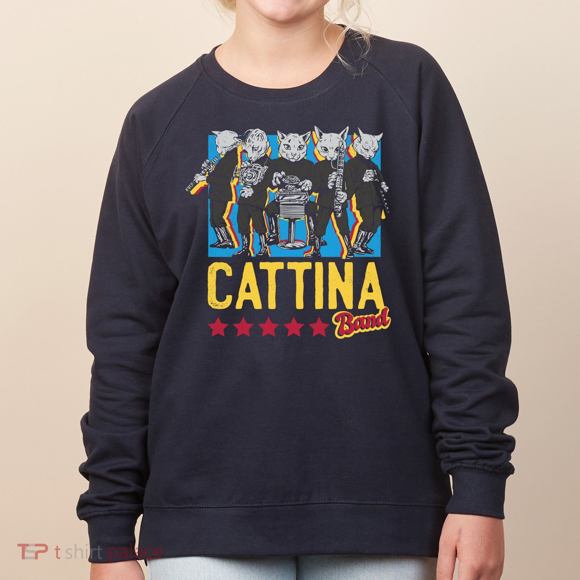 Cattina Band Funny Music Cats Women's Sweatshirt