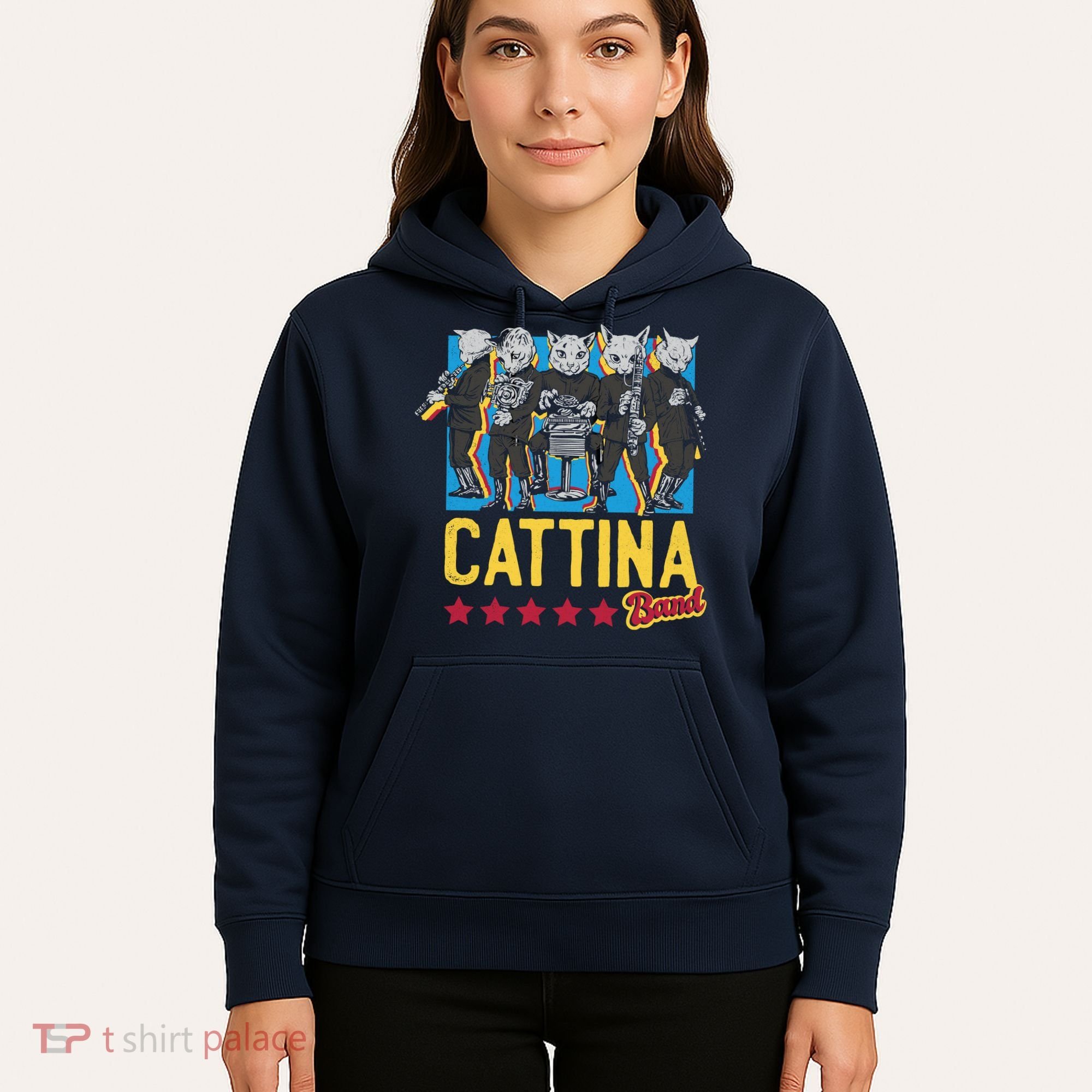 Cattina Band Funny Music Cats Hoodie
