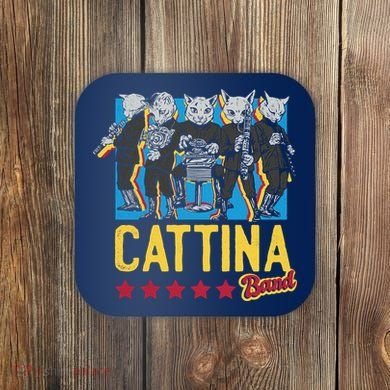 Cattina Band Funny Music Cats Coaster