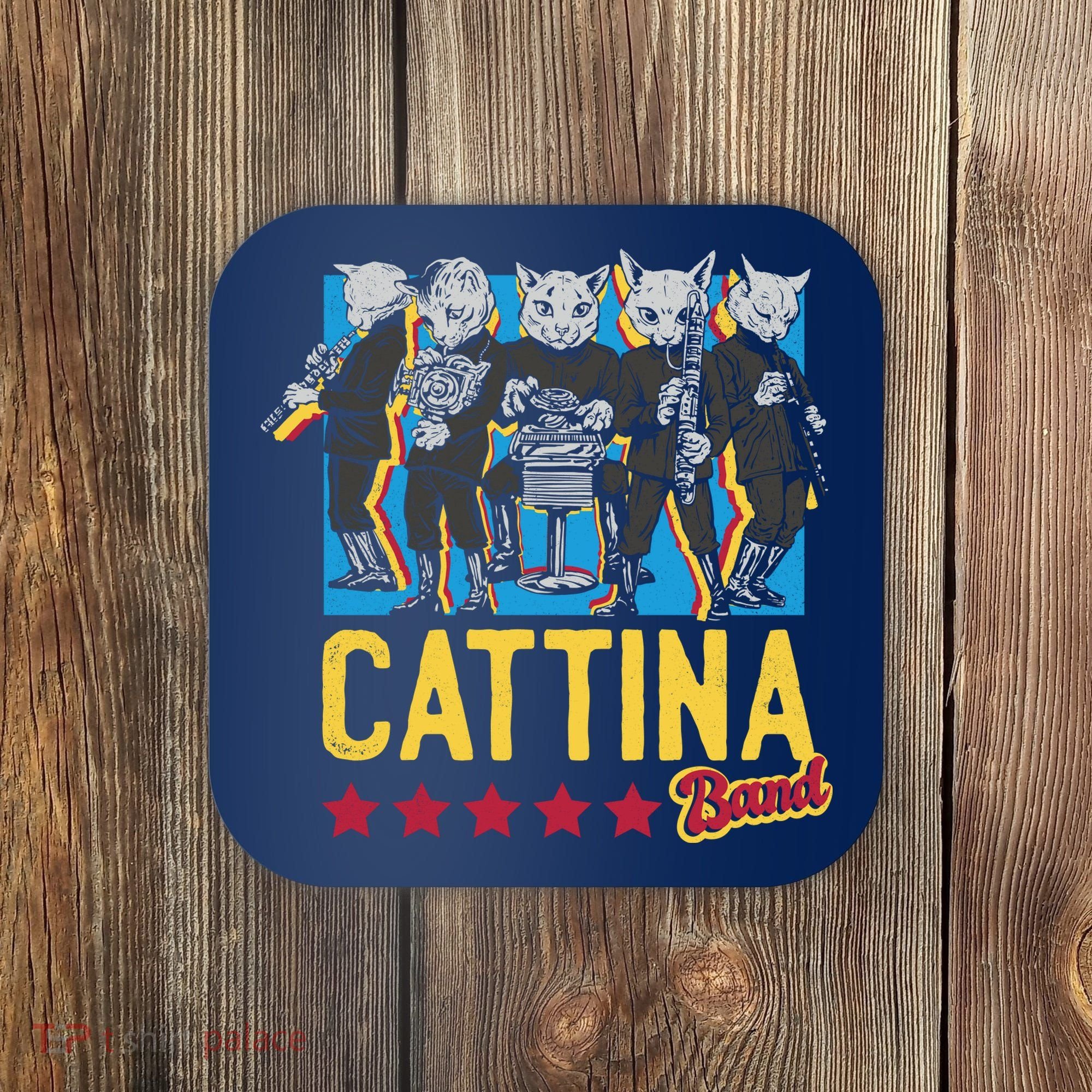 Cattina Band Funny Music Cats Coaster