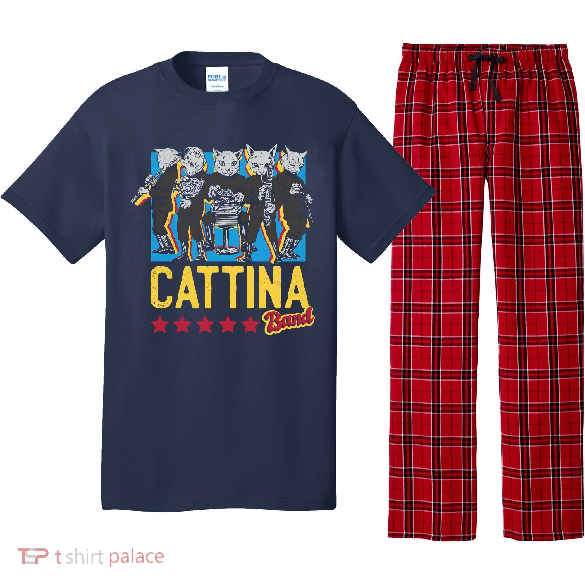 Cattina Band Funny Music Cats Pajama Set
