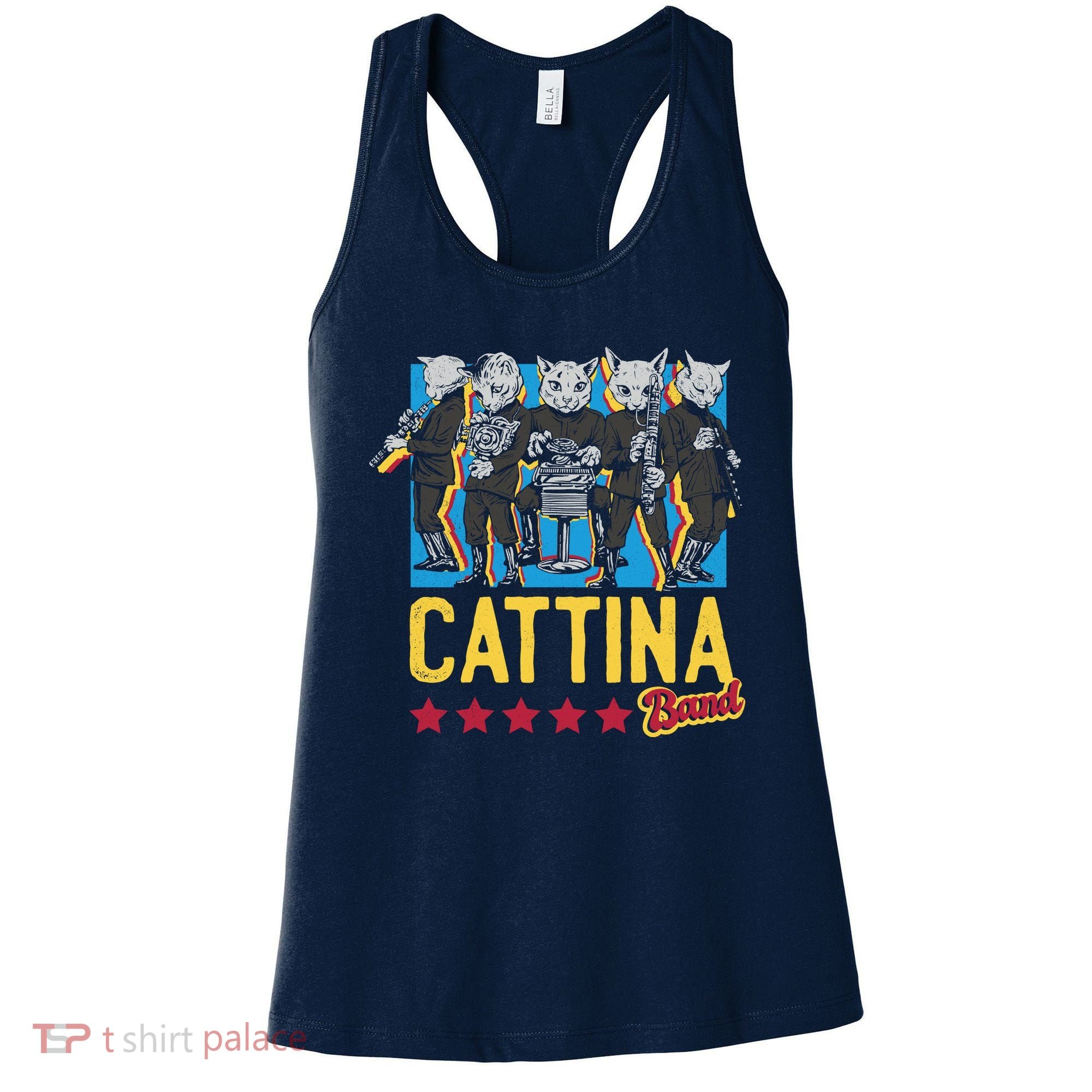 Cattina Band Funny Music Cats Women's Tank Top