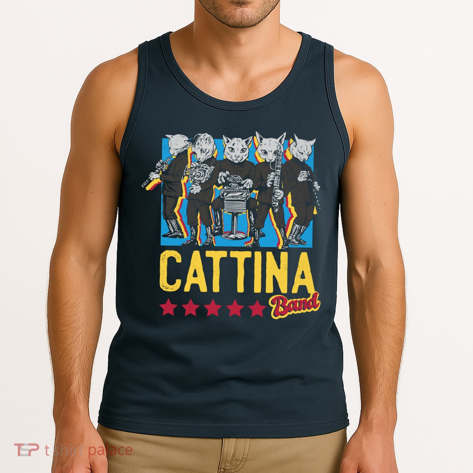 Cattina Band Funny Music Cats Tank Top