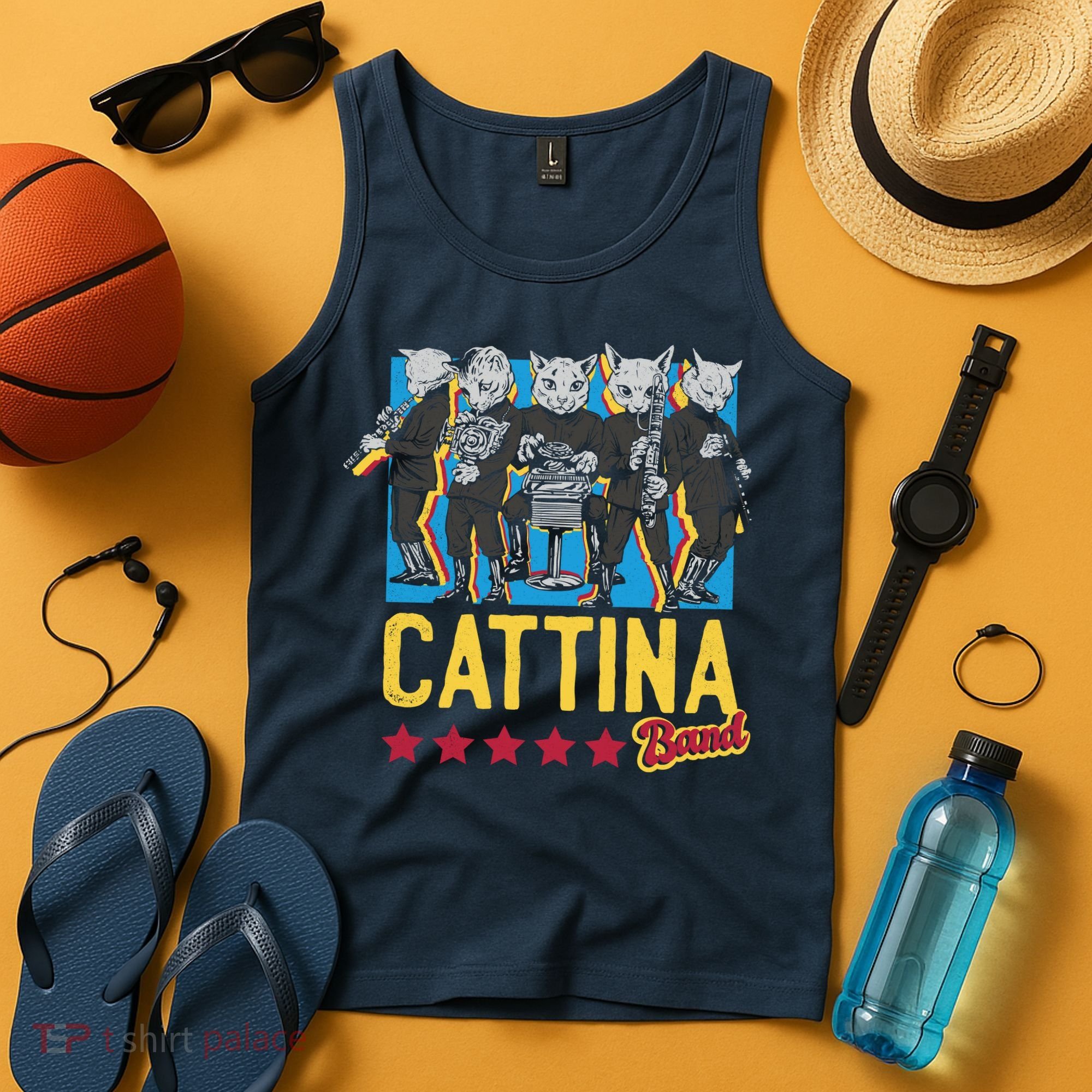 Cattina Band Funny Music Cats Tank Top