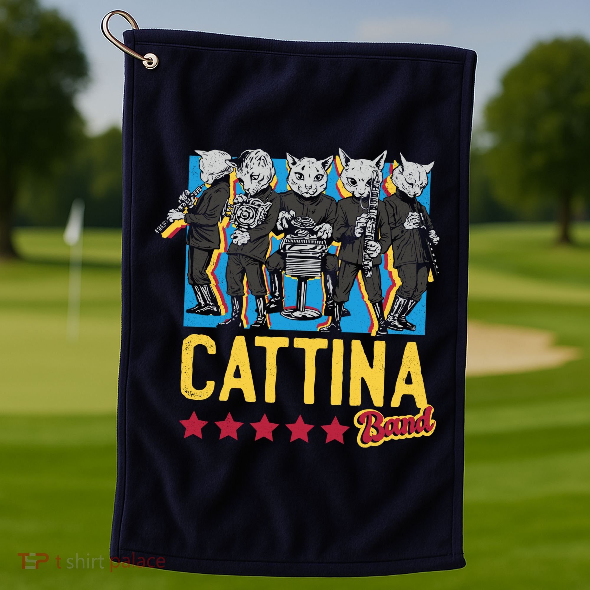 Cattina Band Funny Music Cats Golf Towel
