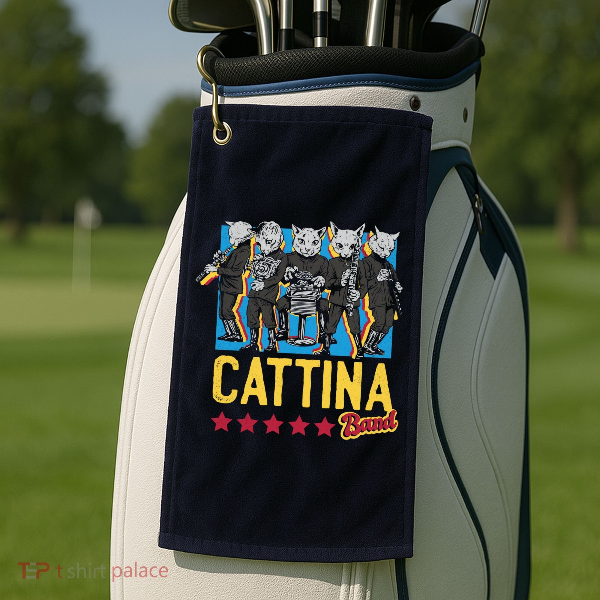 Cattina Band Funny Music Cats Golf Towel