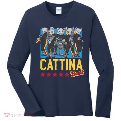 Cattina Band Funny Music Cats Women's Long Sleeve Shirt