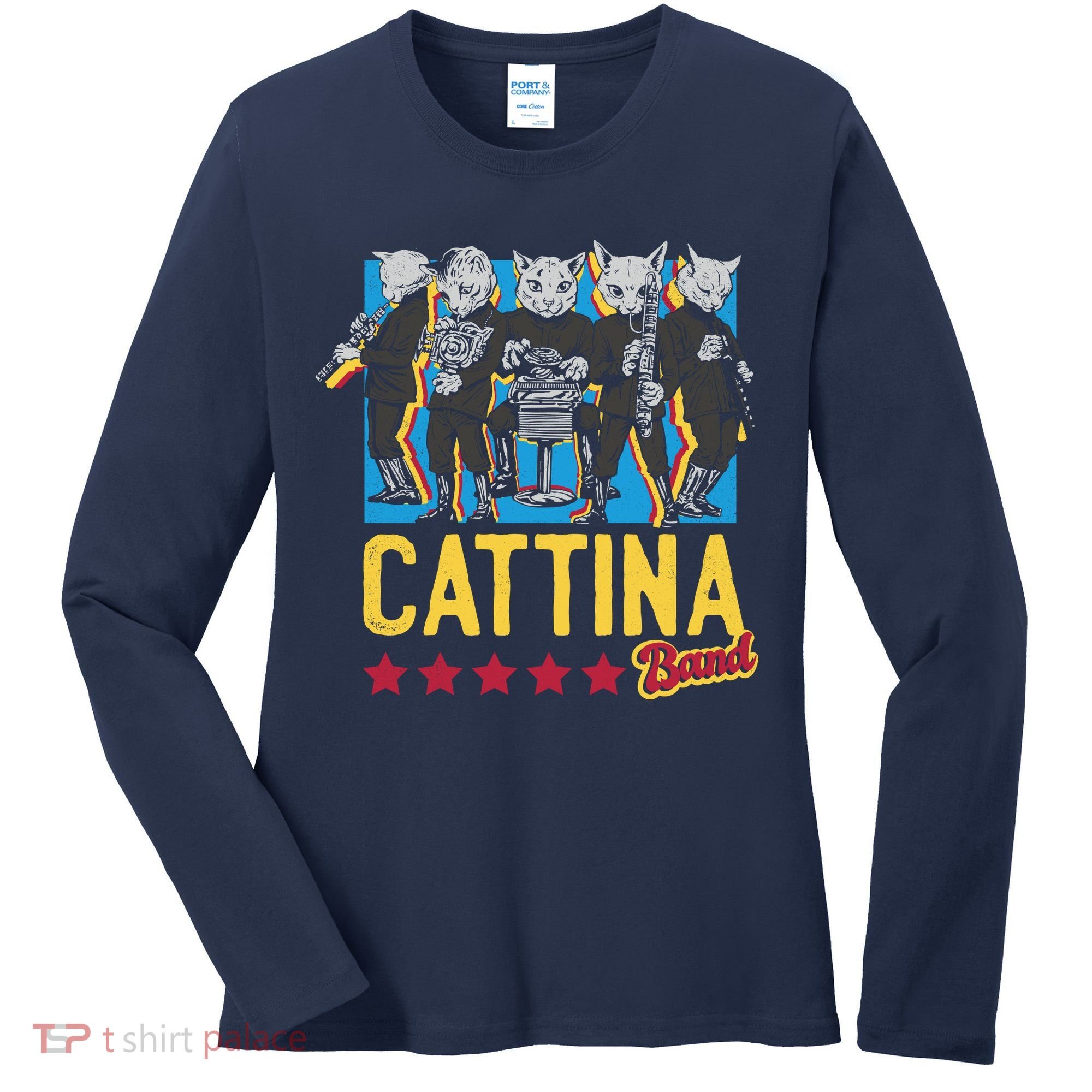 Cattina Band Funny Music Cats Women's Long Sleeve Shirt