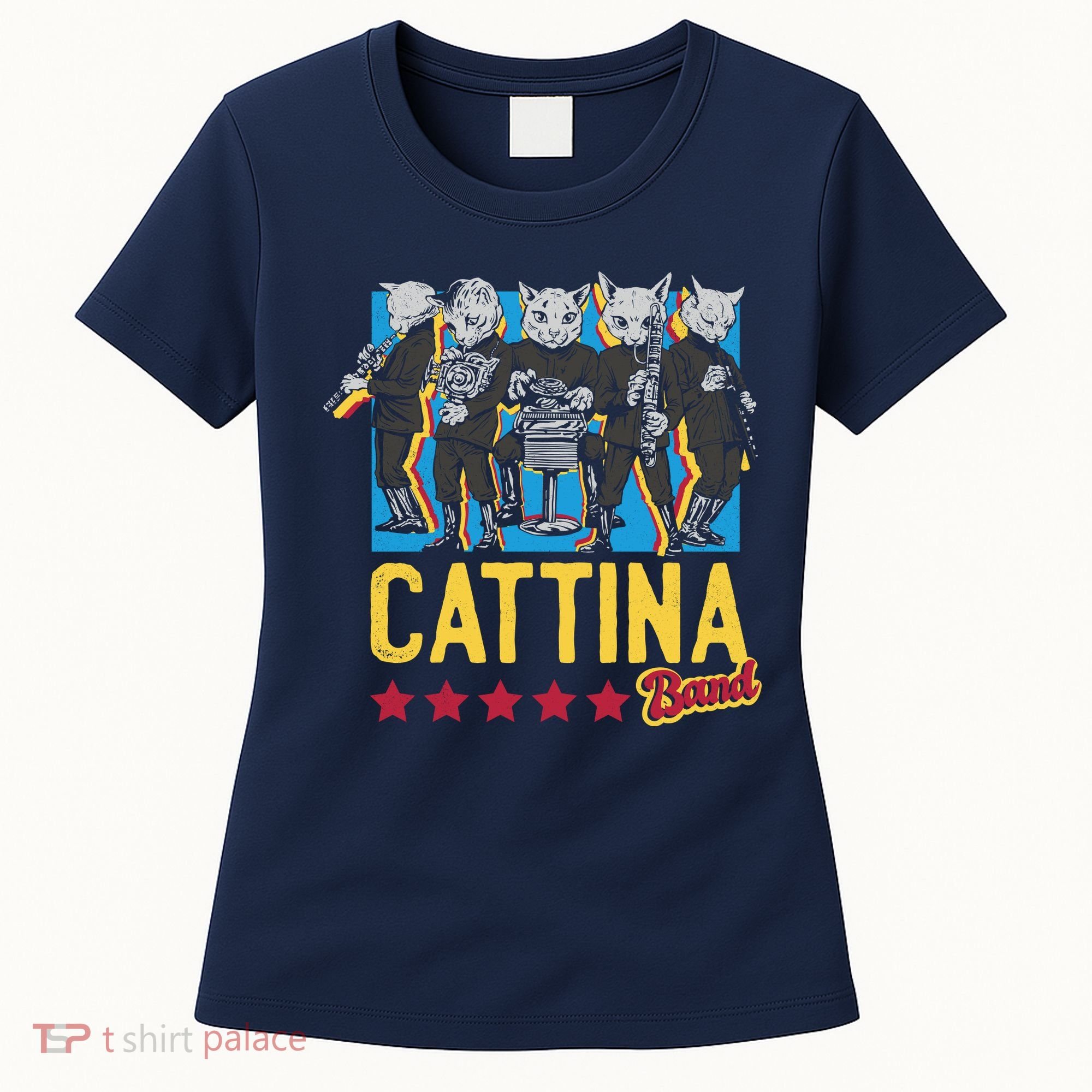 Cattina Band Funny Music Cats Women's T-Shirt