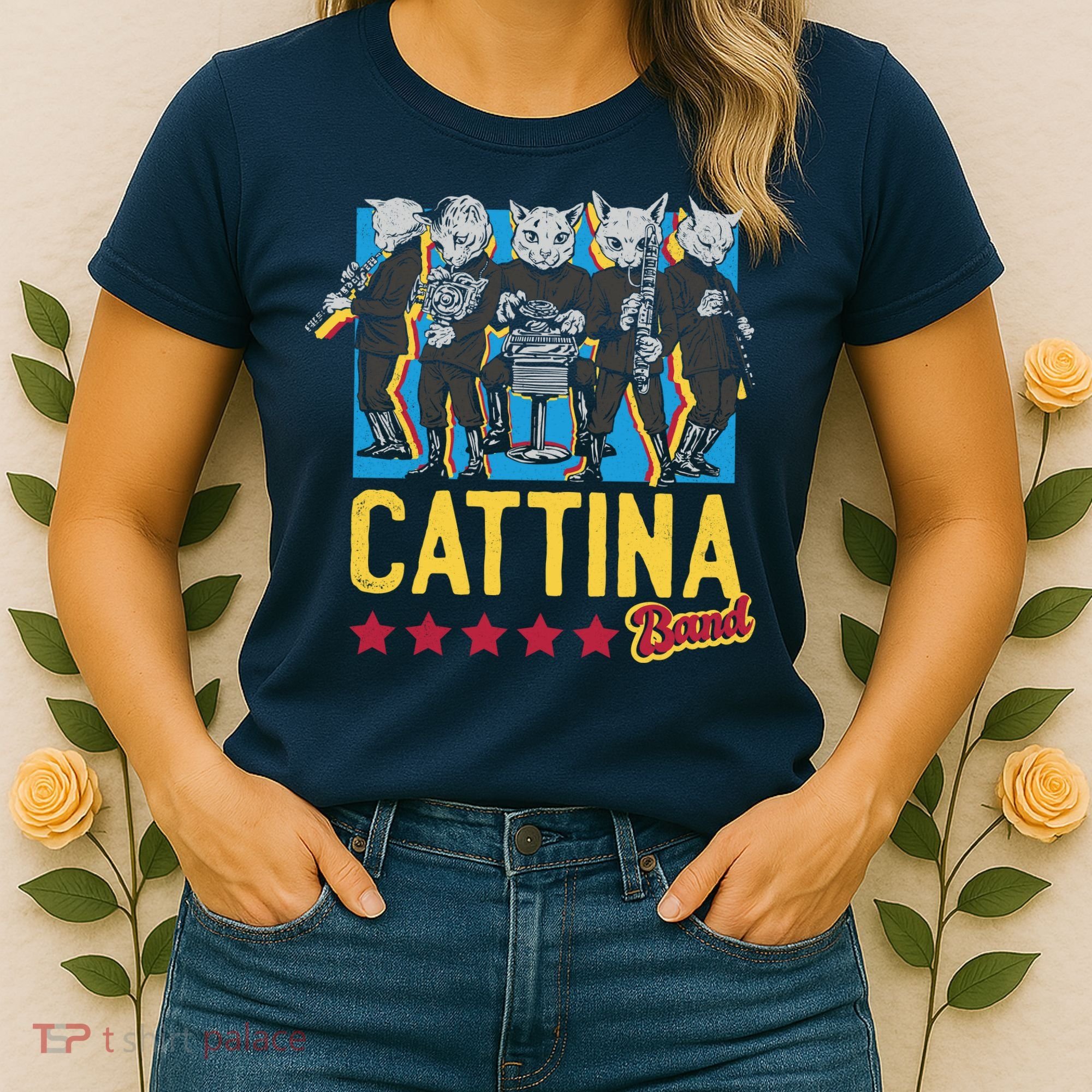 Cattina Band Funny Music Cats Women's T-Shirt