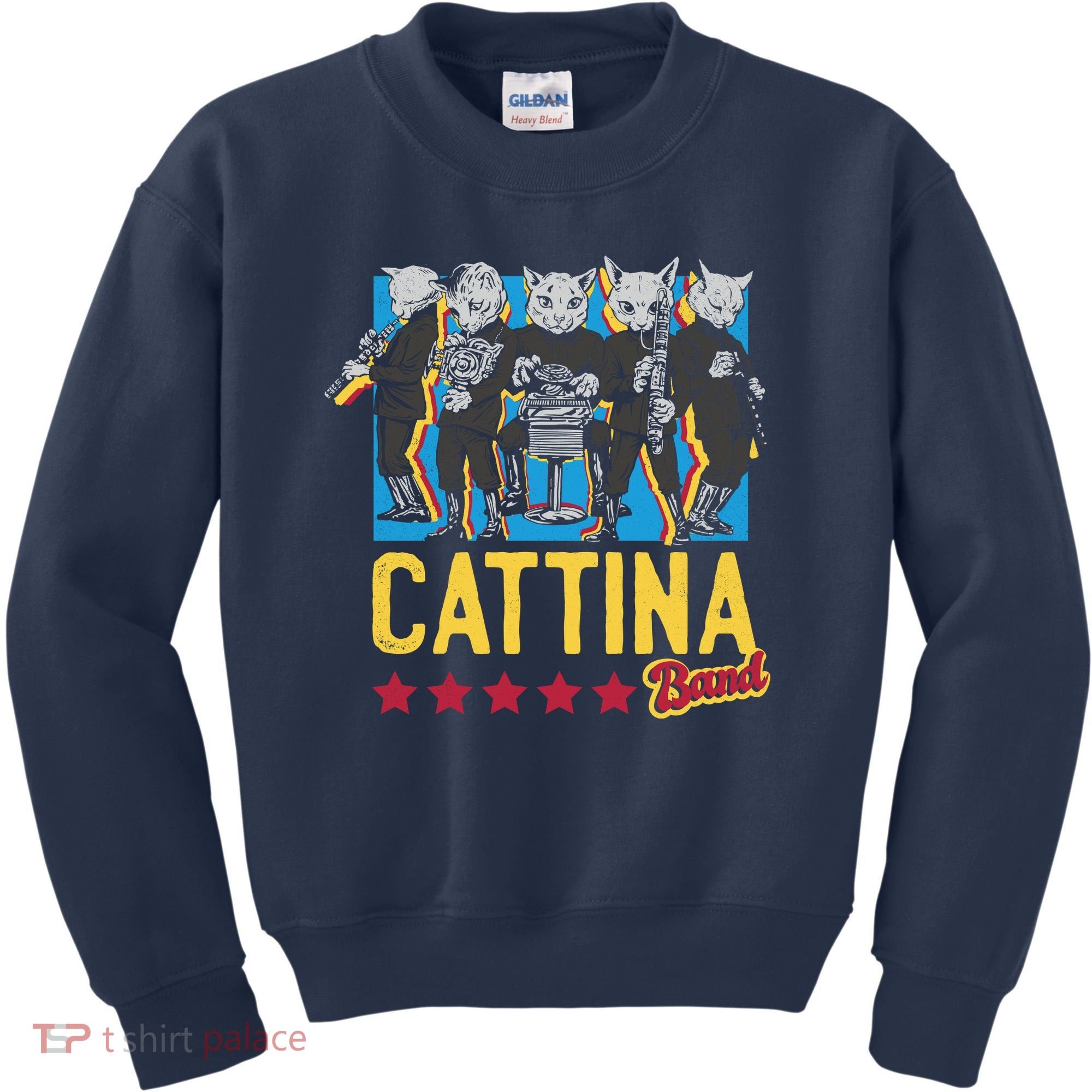 Cattina Band Funny Music Cats Kids Sweatshirt