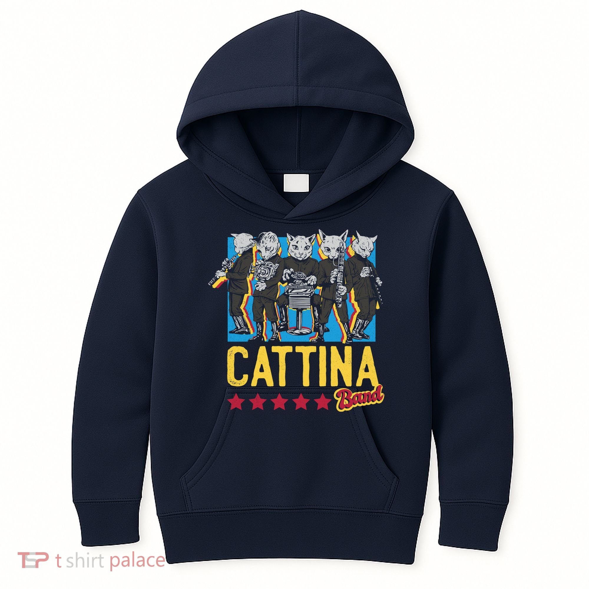 Cattina Band Funny Music Cats Kids Hoodie