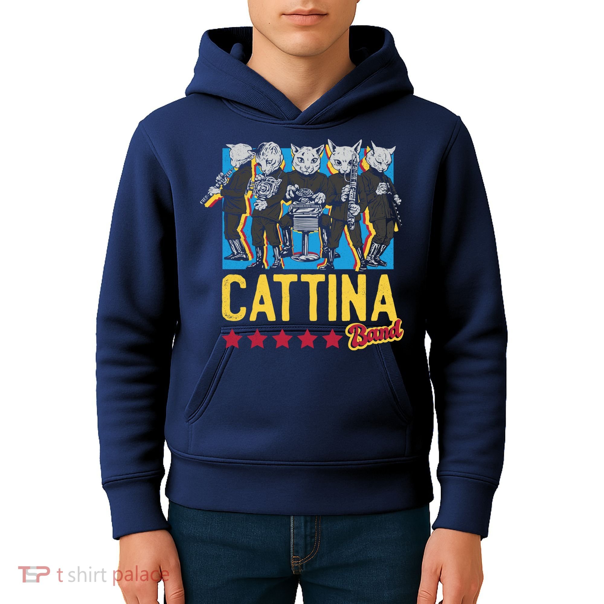 Cattina Band Funny Music Cats Kids Hoodie
