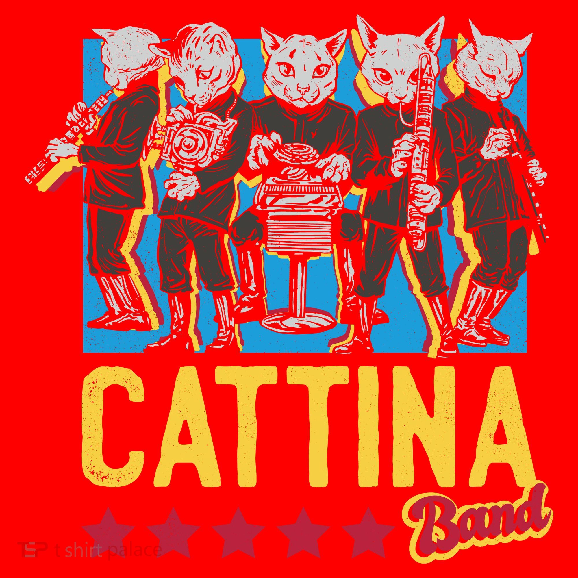 Cattina Band Funny Music Cats Santa Hat