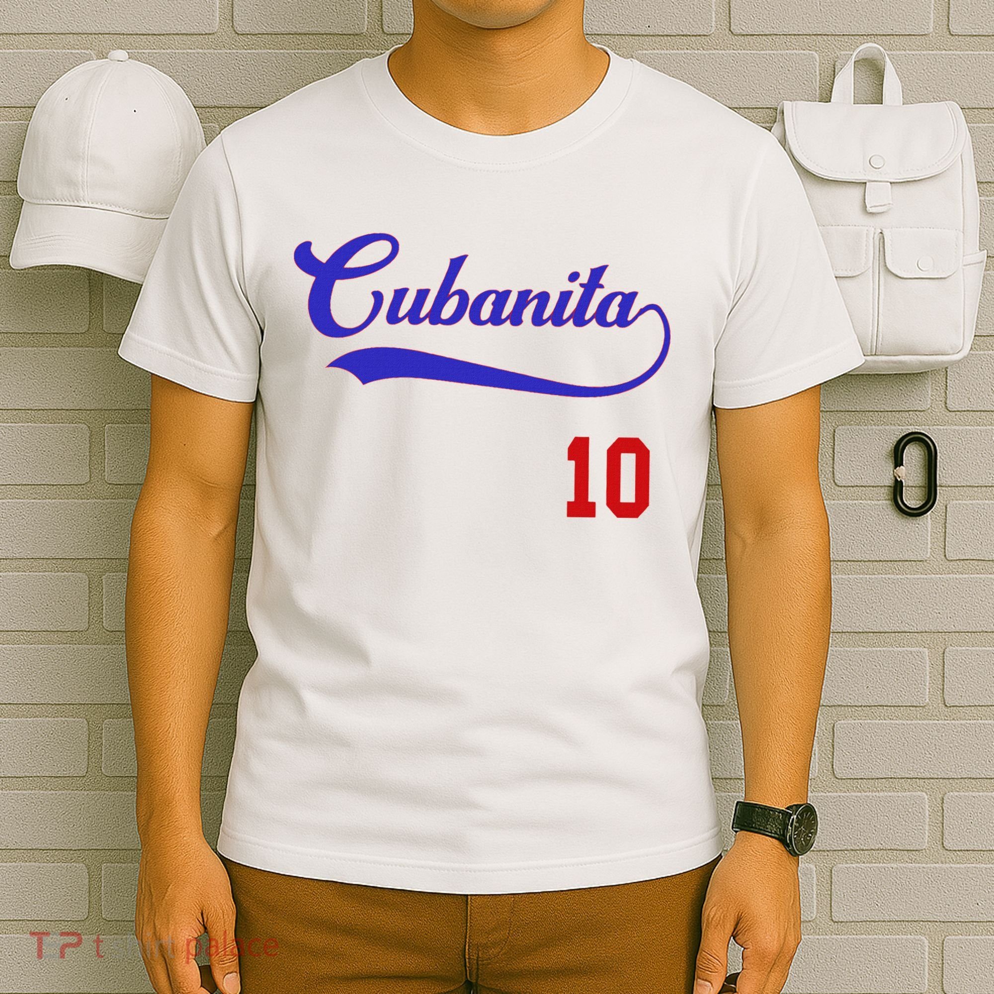 Cubanita Baseball Flag Souvenir Cubana Cuba Women Girl T-Shirt