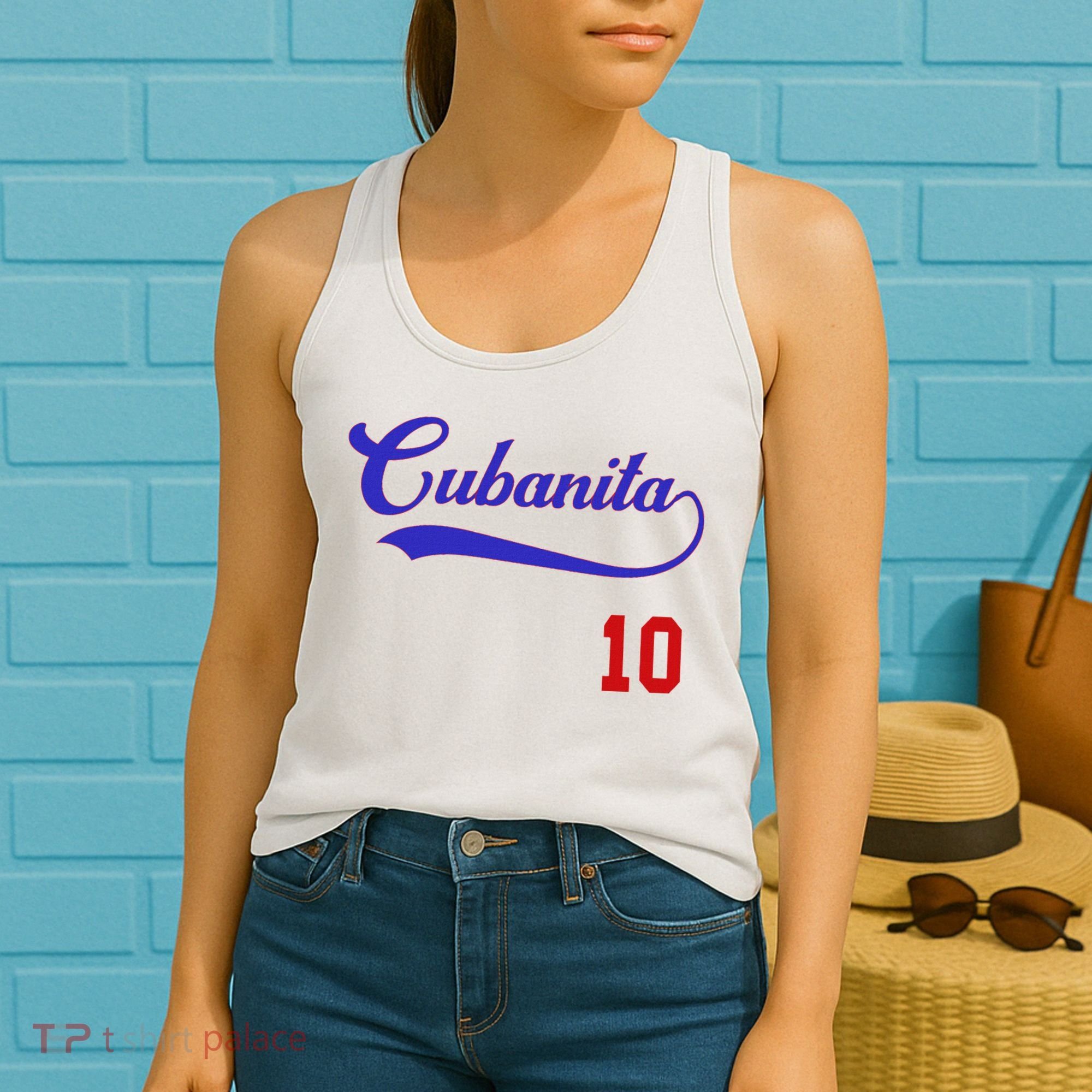 Cubanita Baseball Flag Souvenir Cubana Cuba Women Girl Women's Tank Top