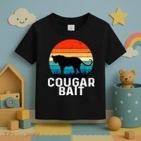 Cougar Bait Funny Dating Humor Sugar Momma Retro Animal Toddler T-Shirt thumb 3