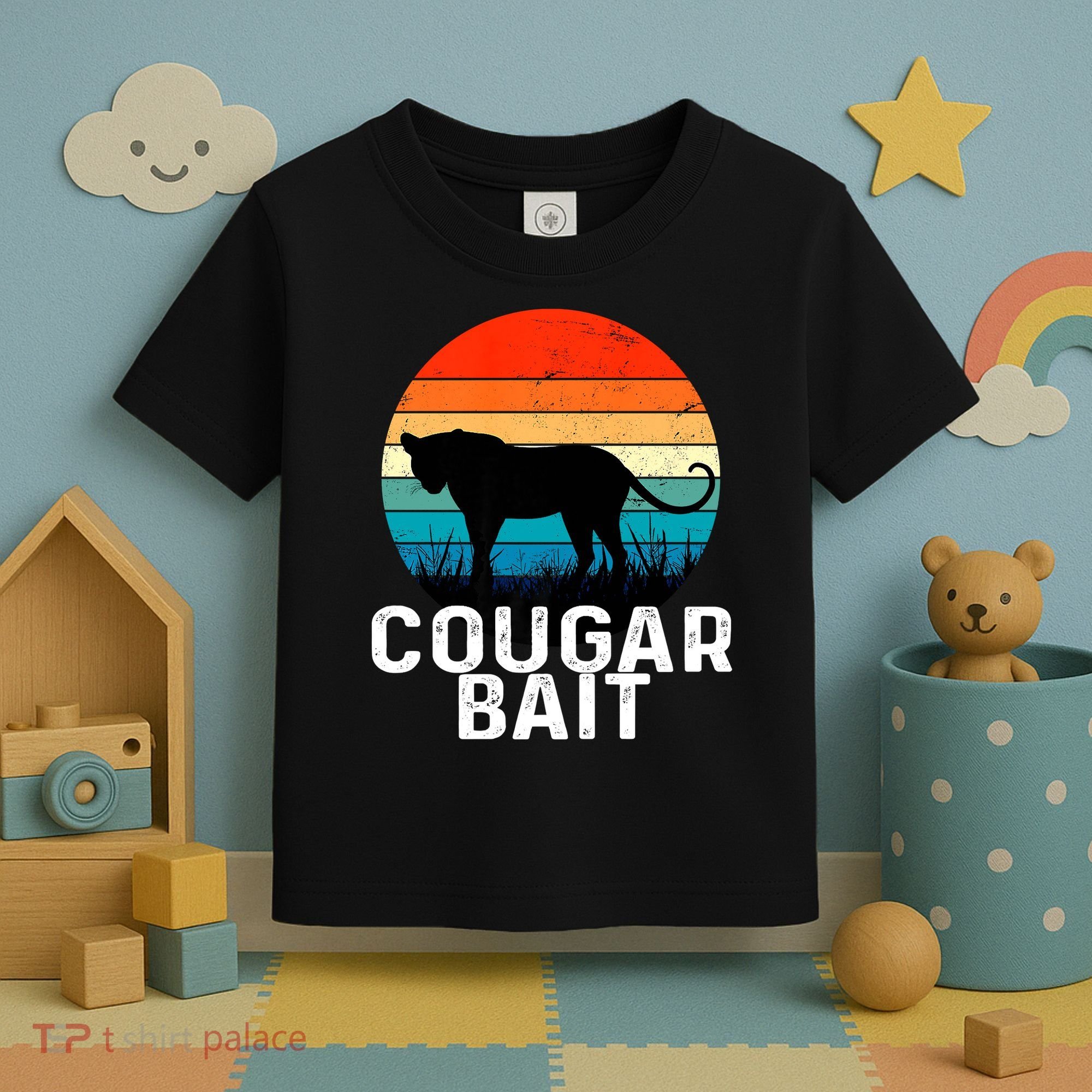 Cougar Bait Funny Dating Humor Sugar Momma Retro Animal Toddler T-Shirt