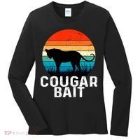 Cougar Bait Funny Dating Humor Sugar Momma Retro Animal Women's Long Sleeve Shirt thumb 0